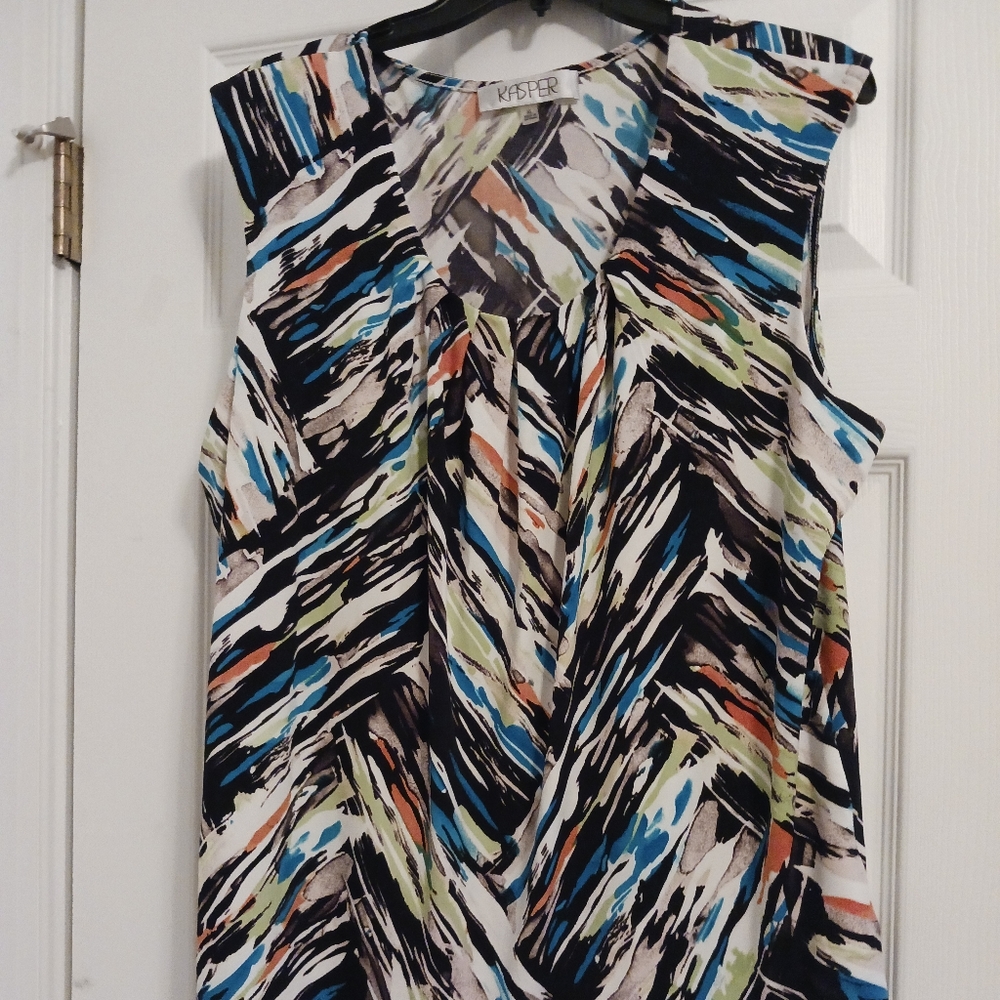 Kasper Brushstroke Print Top